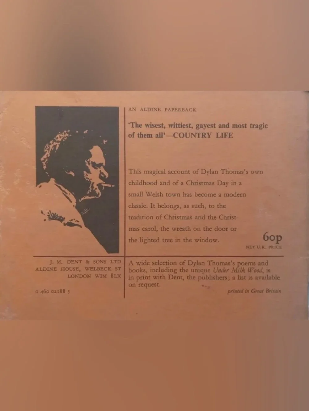 A Child's Christmas in Wales - Vintage 1968 by Dylan Thomas- U.K. Soft Cover